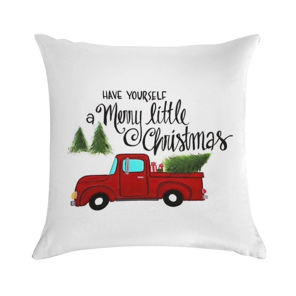 Merry Little Christmas Soft Durable Construction Throw Pillow
