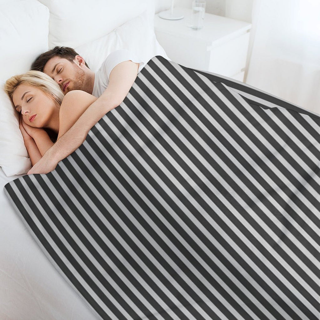 Grey Stripes Shrink-resistant Throw Blanket