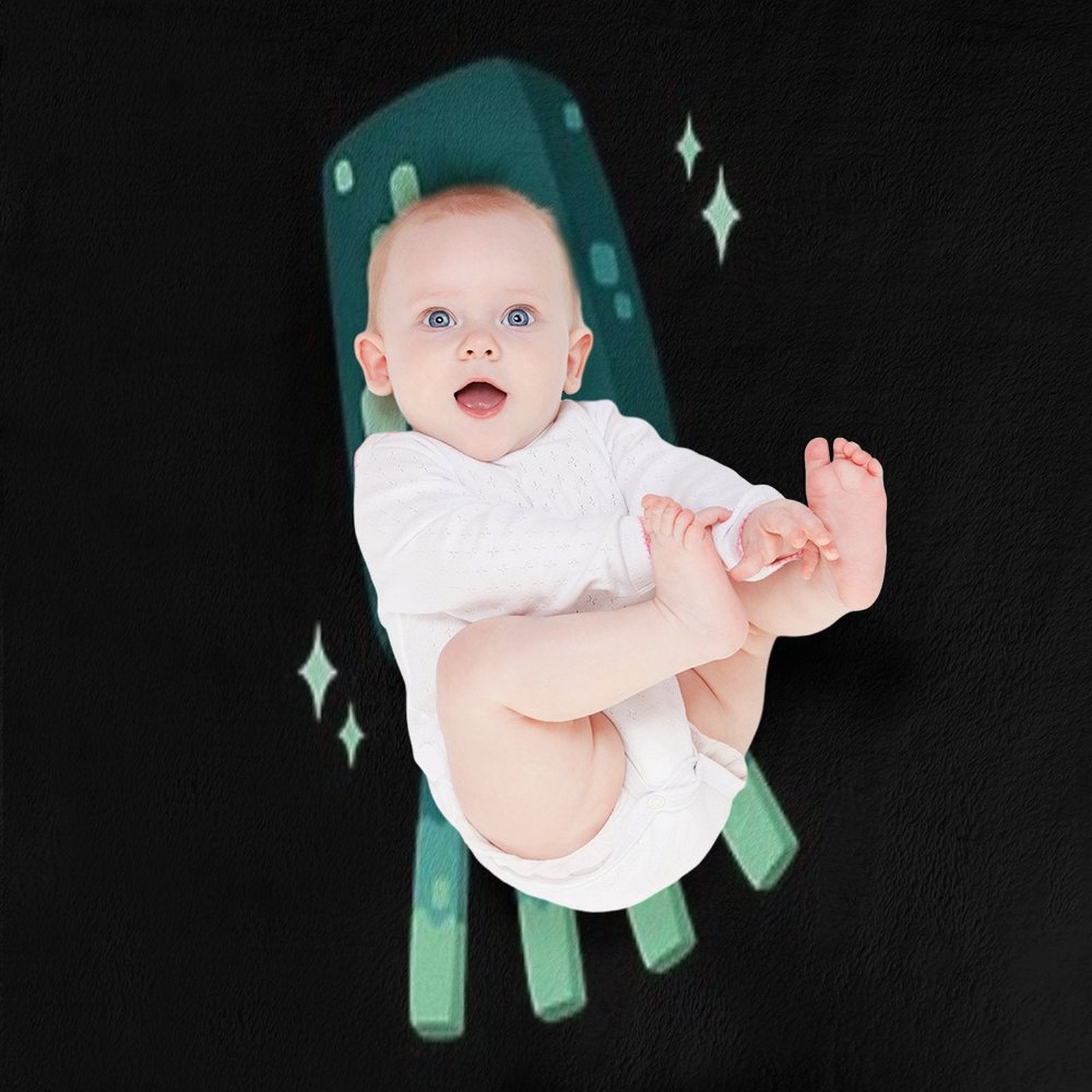 Minecraft Glow Squid Sustainable Throw Blanket