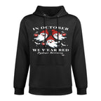 in October We Wear Red Dyslexia Awareness Halloween Ghost Colorfast Hoodie