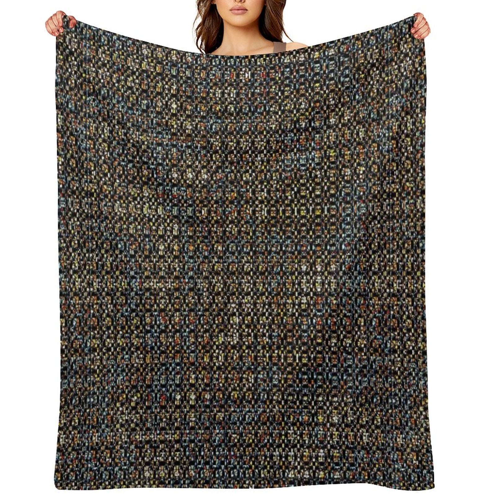Distressed Colorful Pattern. Multi-functional Throw Blanket