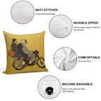 Motorcycle Soft High-Density Material Throw Pillow