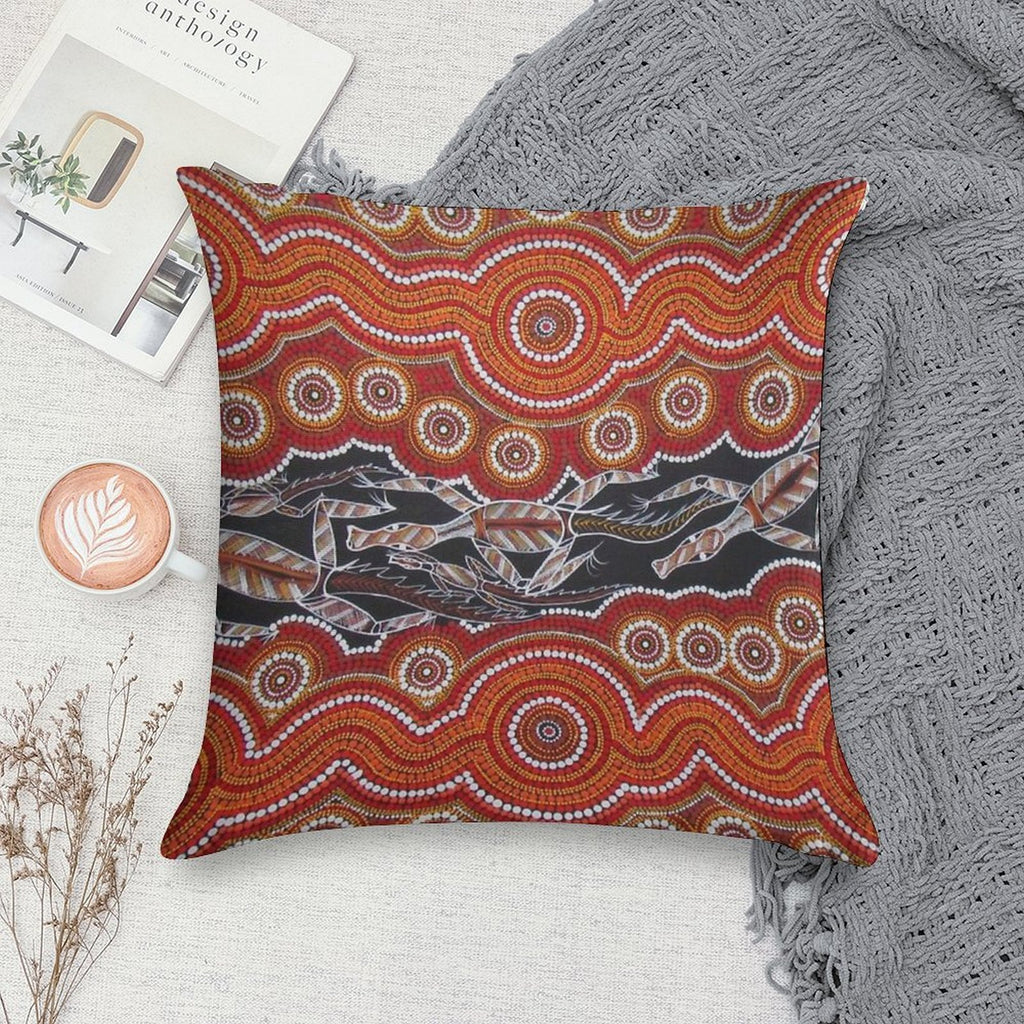 Australian Aboriginal Art Soft Ultra-Soft Texture Throw Pillow