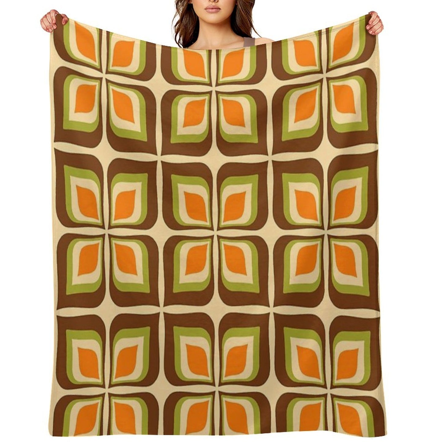 Retro Gradient Flower Pattern 725 Machine-washable Throw Blanket