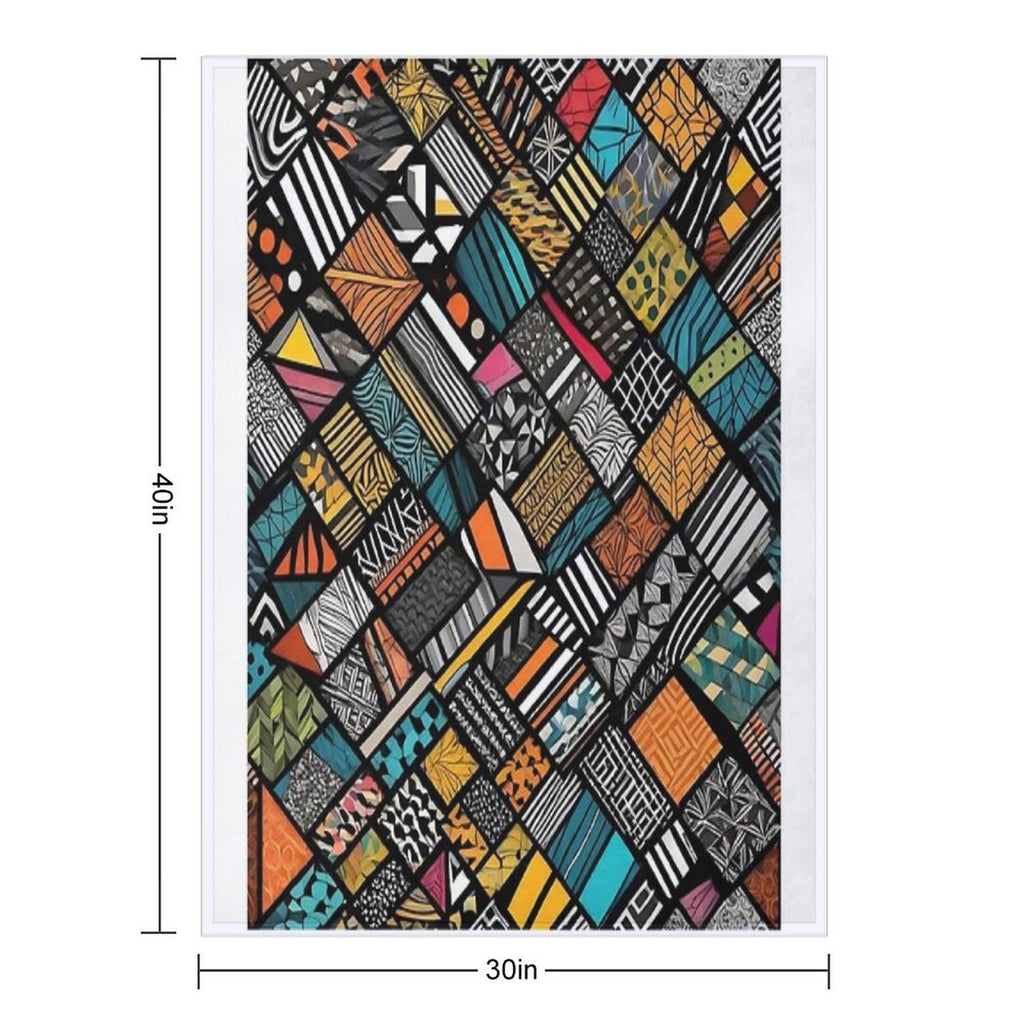 Afro Pattern Compact Throw Blanket