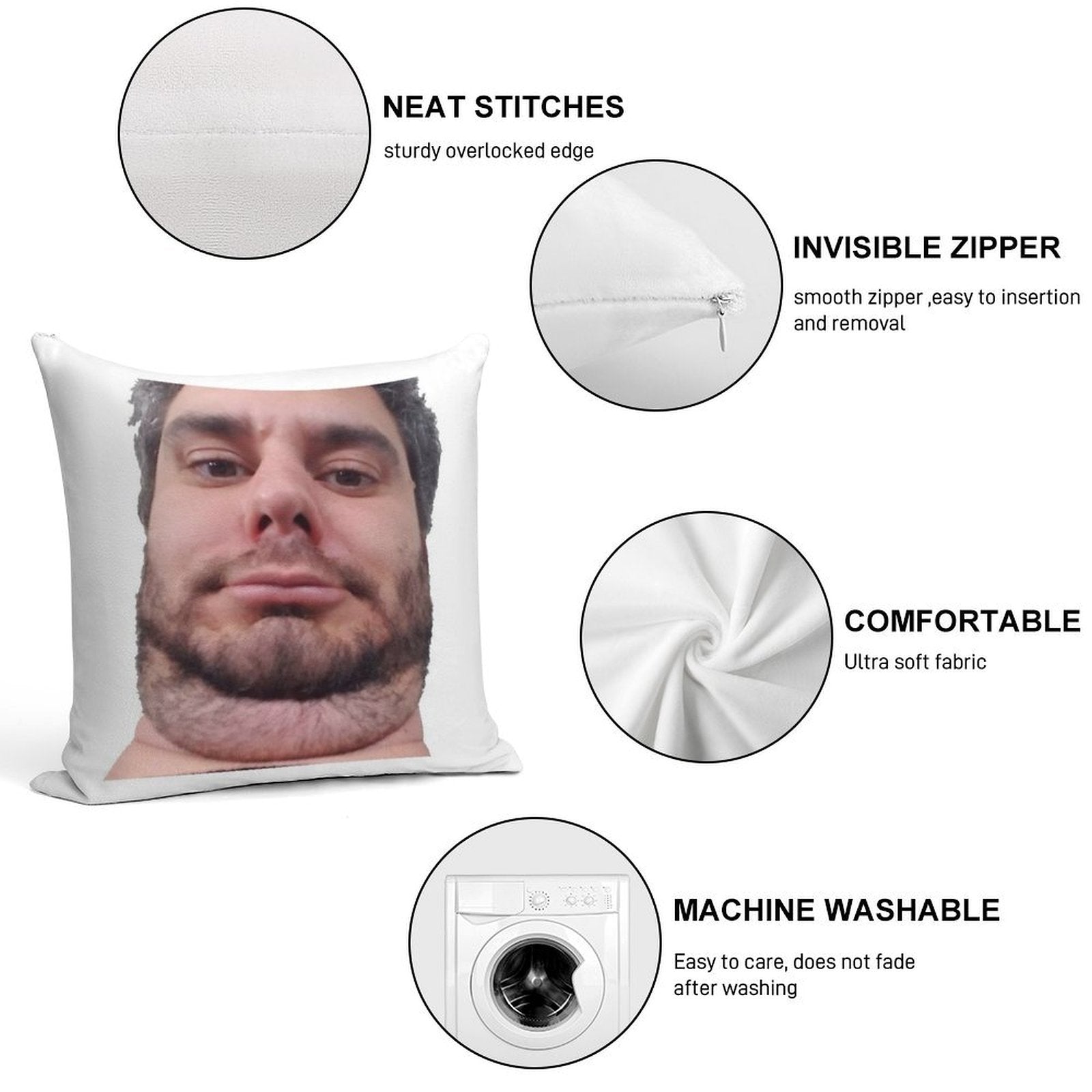 Ethan H3h3 Soft Durable Construction Throw Pillow