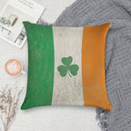 Vintage Irish Ireland Shamrock Flag Soft Durable Construction Throw Pillow