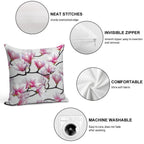 Pink Springtime Magnolia Blossom Soft Luxury Feel Throw Pillow
