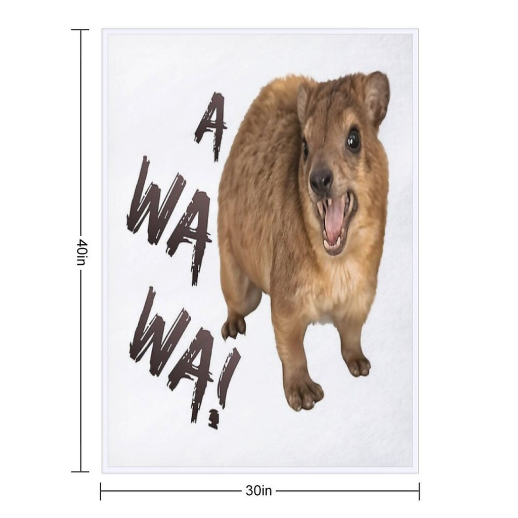 Awawa! Angry Screaming Hyrax Meme - Cute & Funny Anti-pilling Throw Blanket