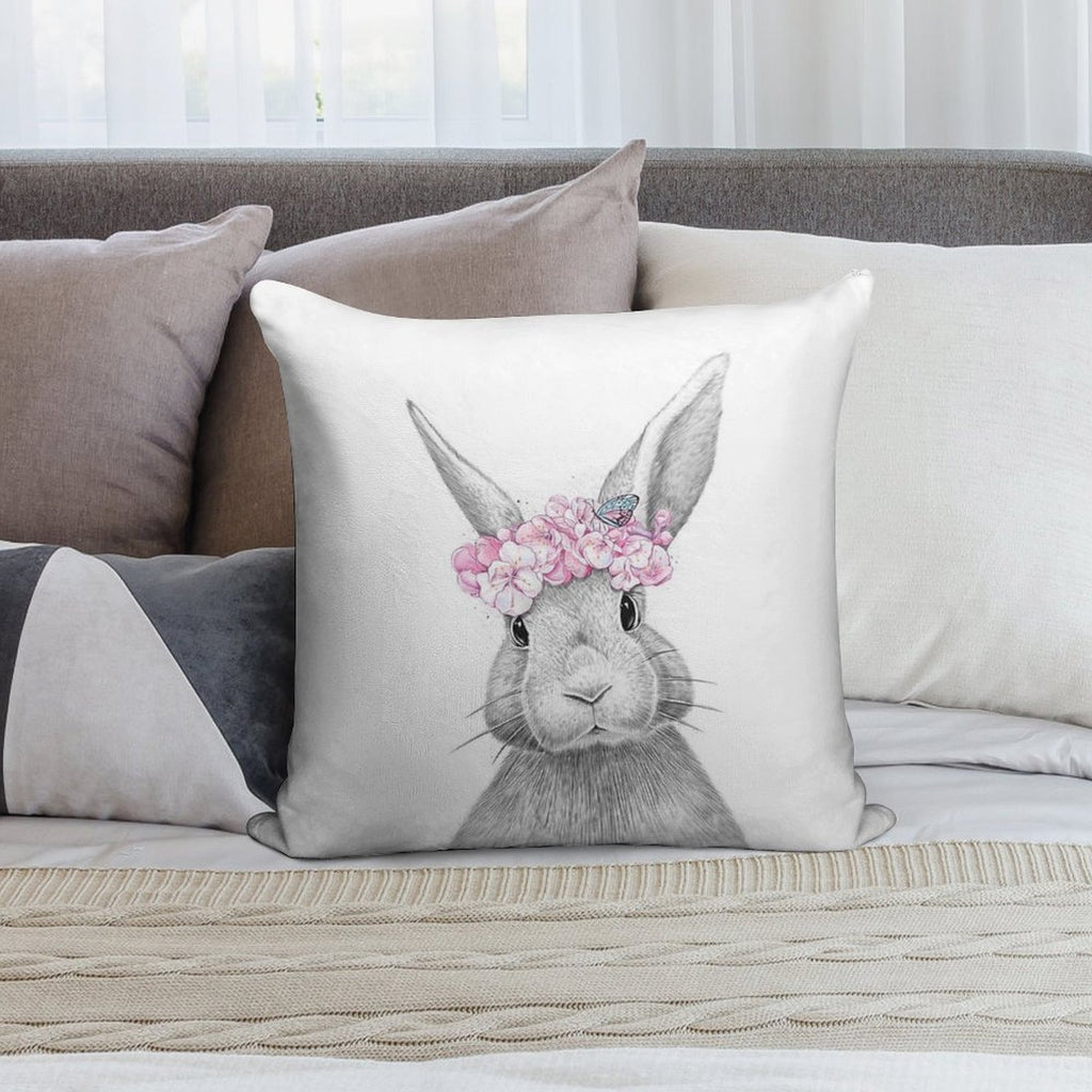Spring Bunny Soft Luxury Feel Throw Pillow