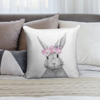 Spring Bunny Soft Luxury Feel Throw Pillow