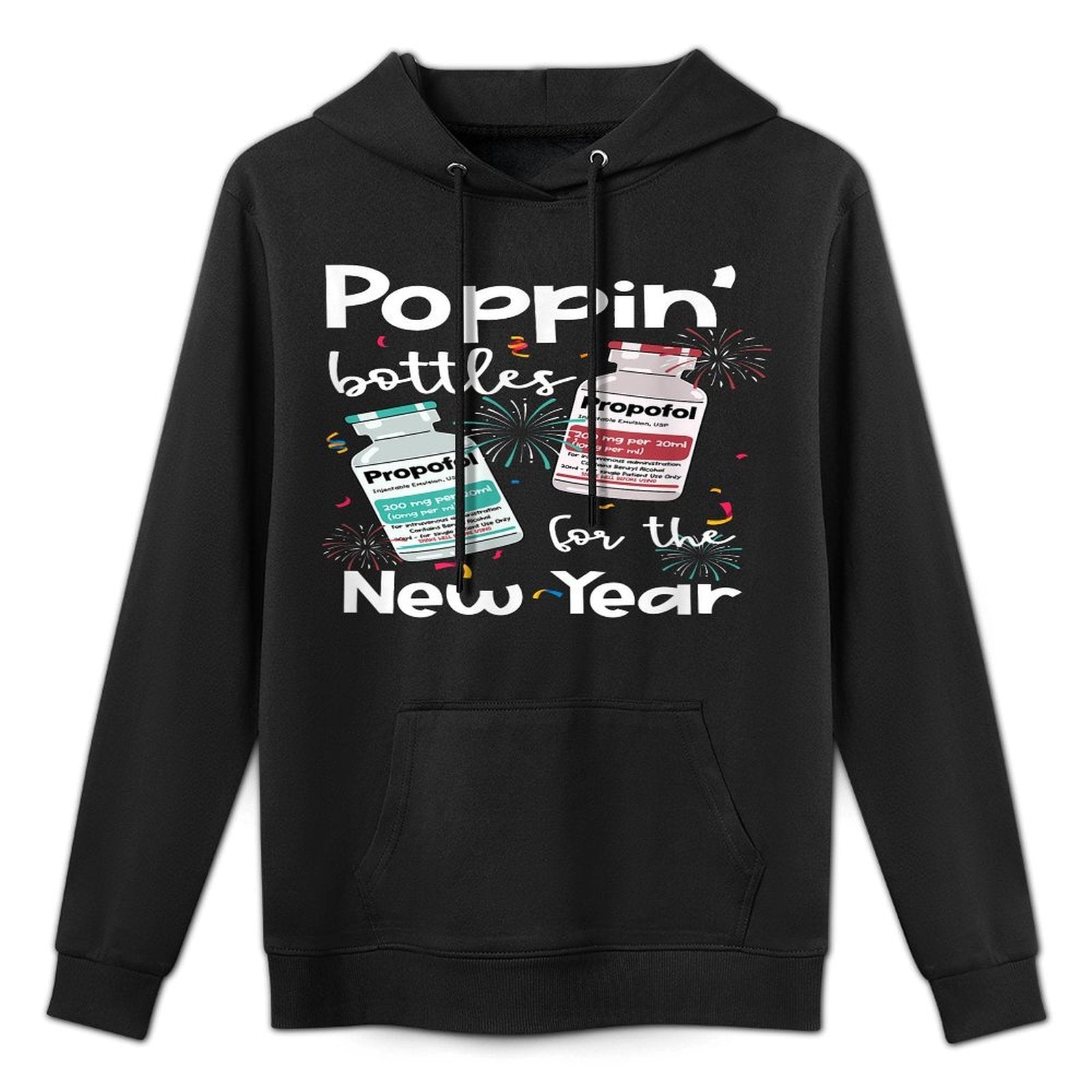 ICU Nurses New Year Eve Outfits Poppin Bottles PICU ER Nurse All-Day Comfort Hoodie