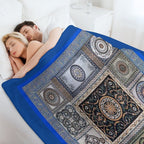 Roman Mosaic - Light Blue Machine-washable Throw Blanket