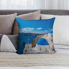 Santorini Greece Soft Anti-Pilling Throw Pillow