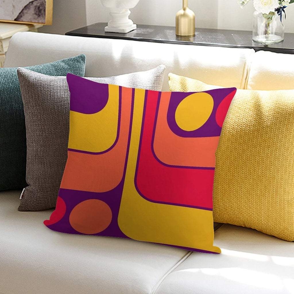 Retro Geometric Design 626 Soft Hidden Zipper Throw Pillow