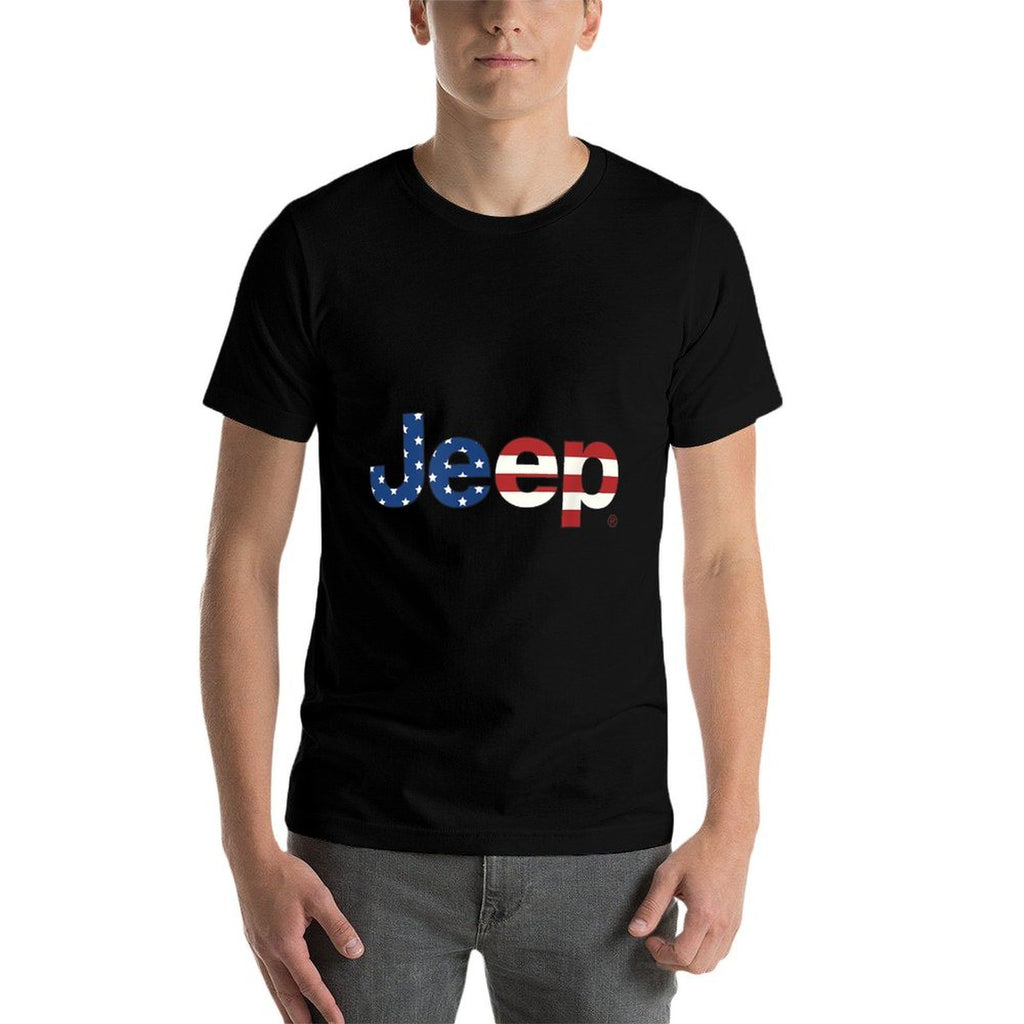 Jeep Wordmark Logo  Ribbed Collar T-Shirt