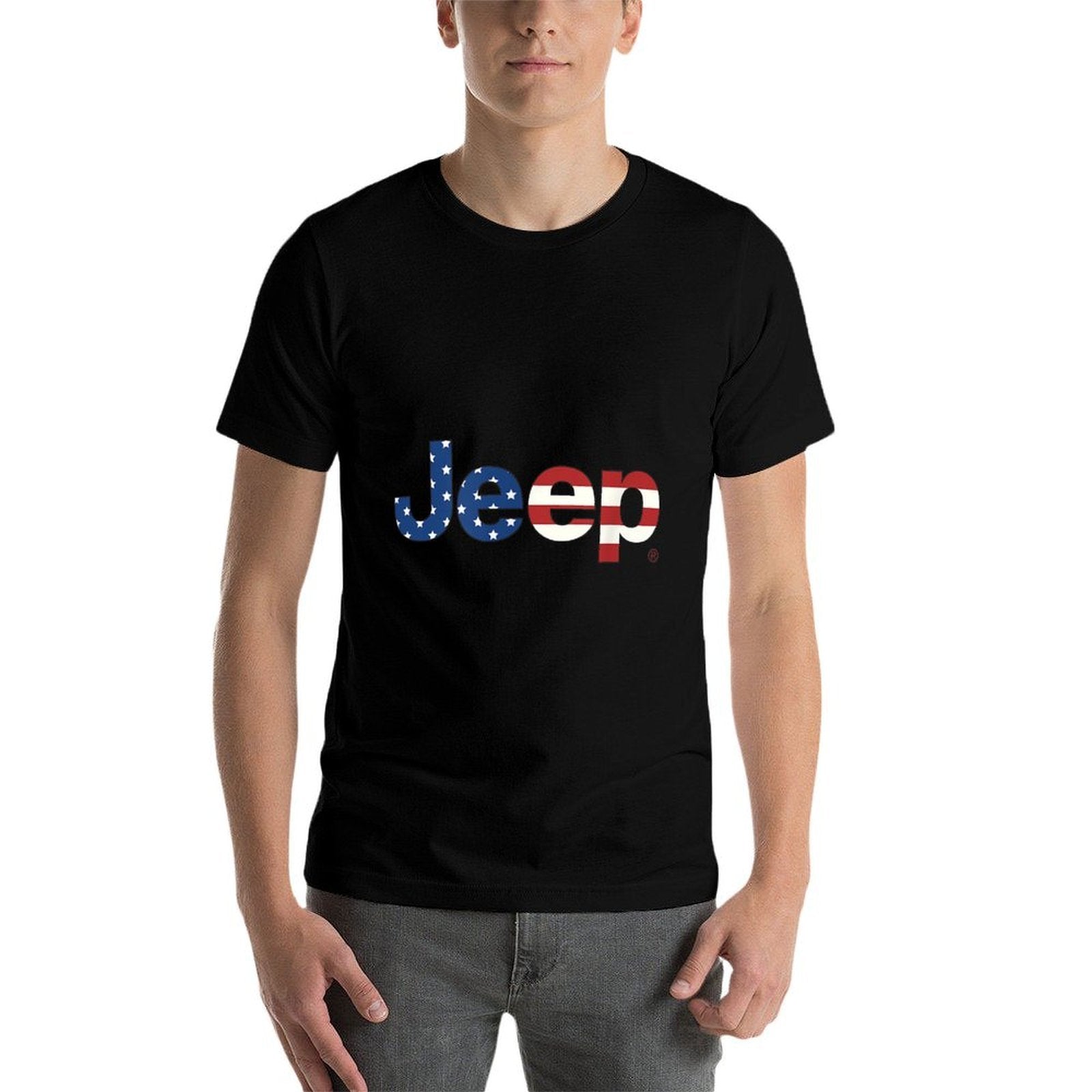 Jeep Wordmark Logo  Ribbed Collar T-Shirt