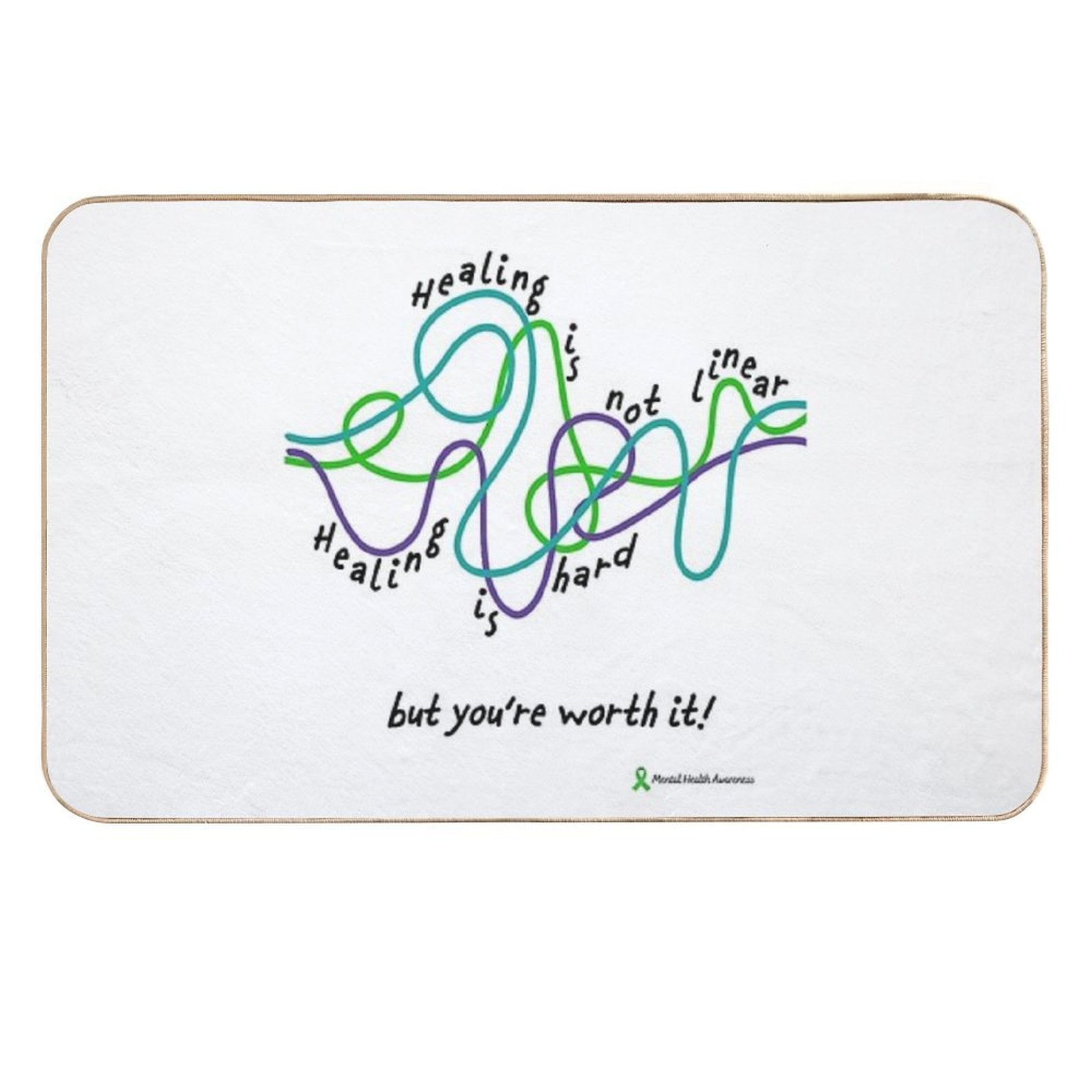 Healing Is Not Linear. Healing Is Hard Durable Bath Mat