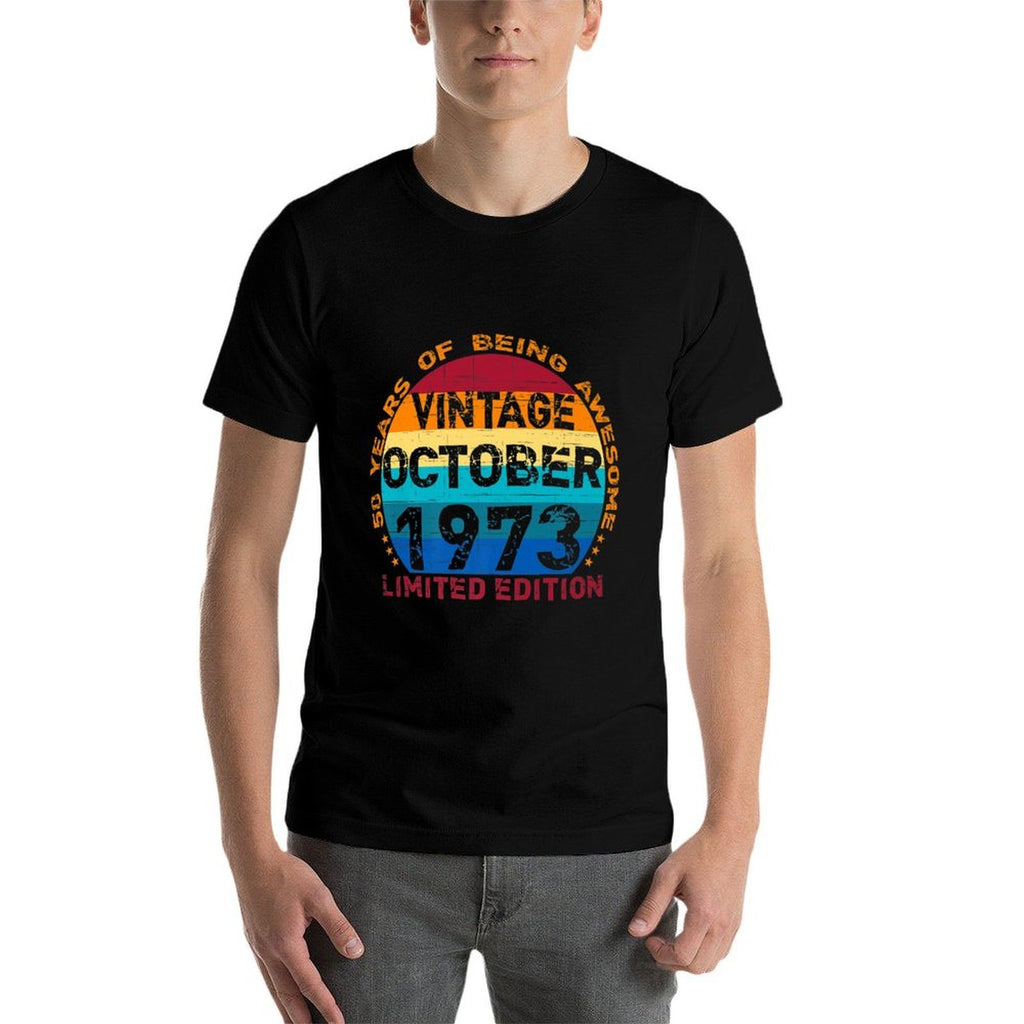 50 Years Old Vintage October 1973 Distressed 50th Birthday Premium  Quick-drying T-Shirt