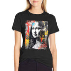 Abstract Graffiti Art Leonardo Da Vinci Art Mona Lisa  Slim-fit Cut T-Shirt