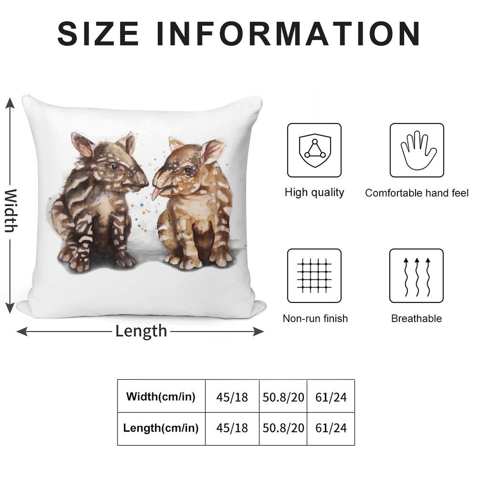BABY TAPIRS Soft Home Decor Throw Pillow
