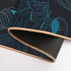 Sea Shells on Dak Blue  Absorbent Bath Mat