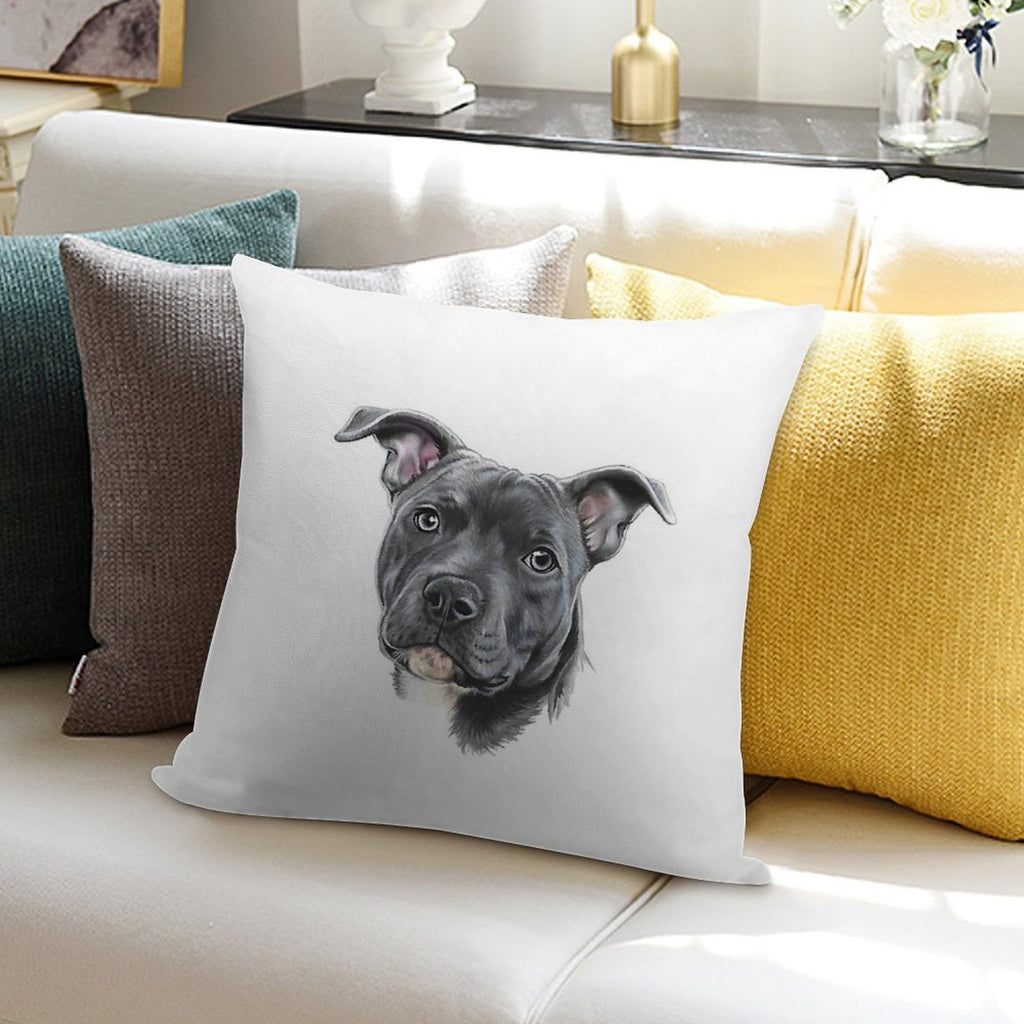Blue Staffy Soft Warmth Comfort Throw Pillow