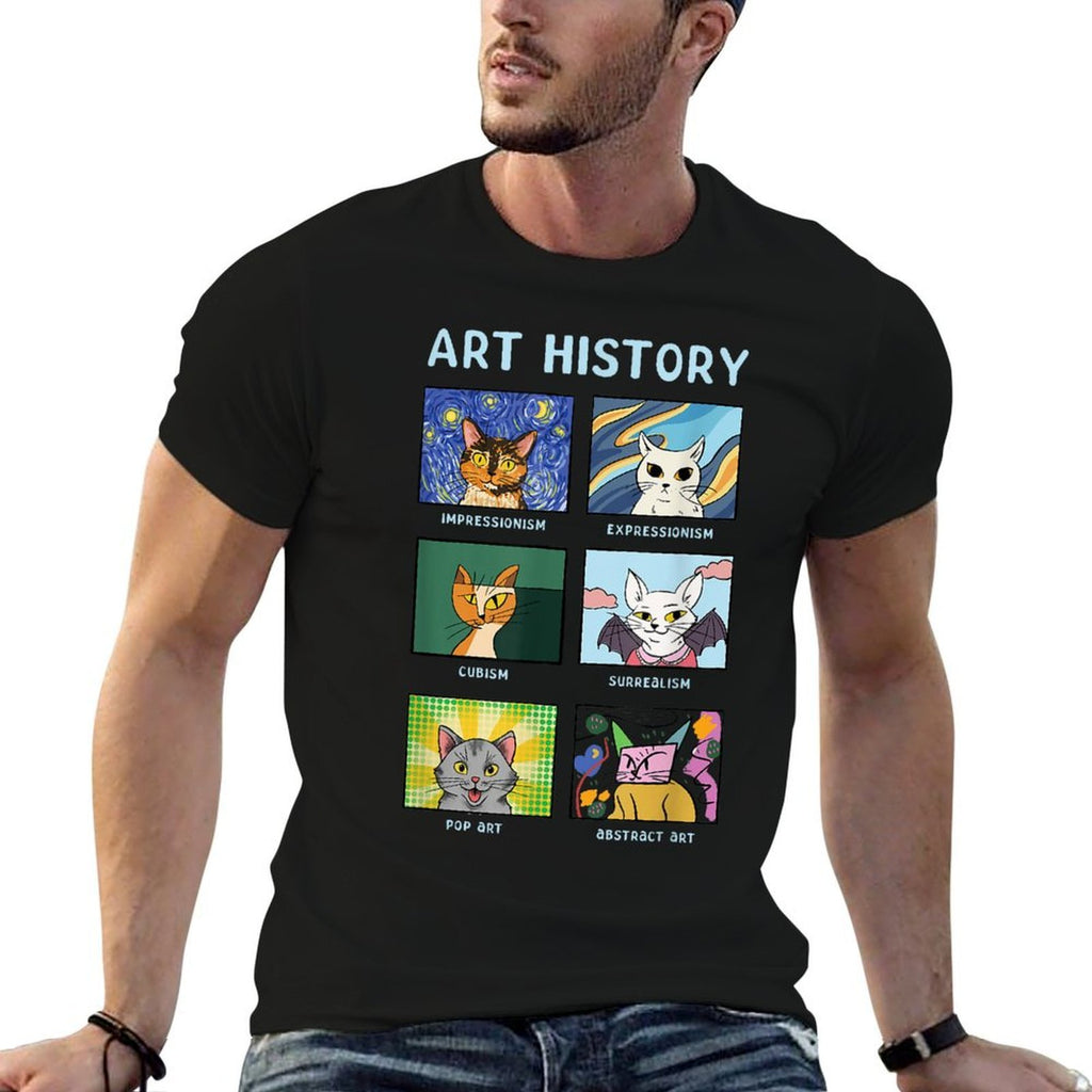 Art History Cats Fine Arts Cat for Art Collector  Cotton T-Shirt