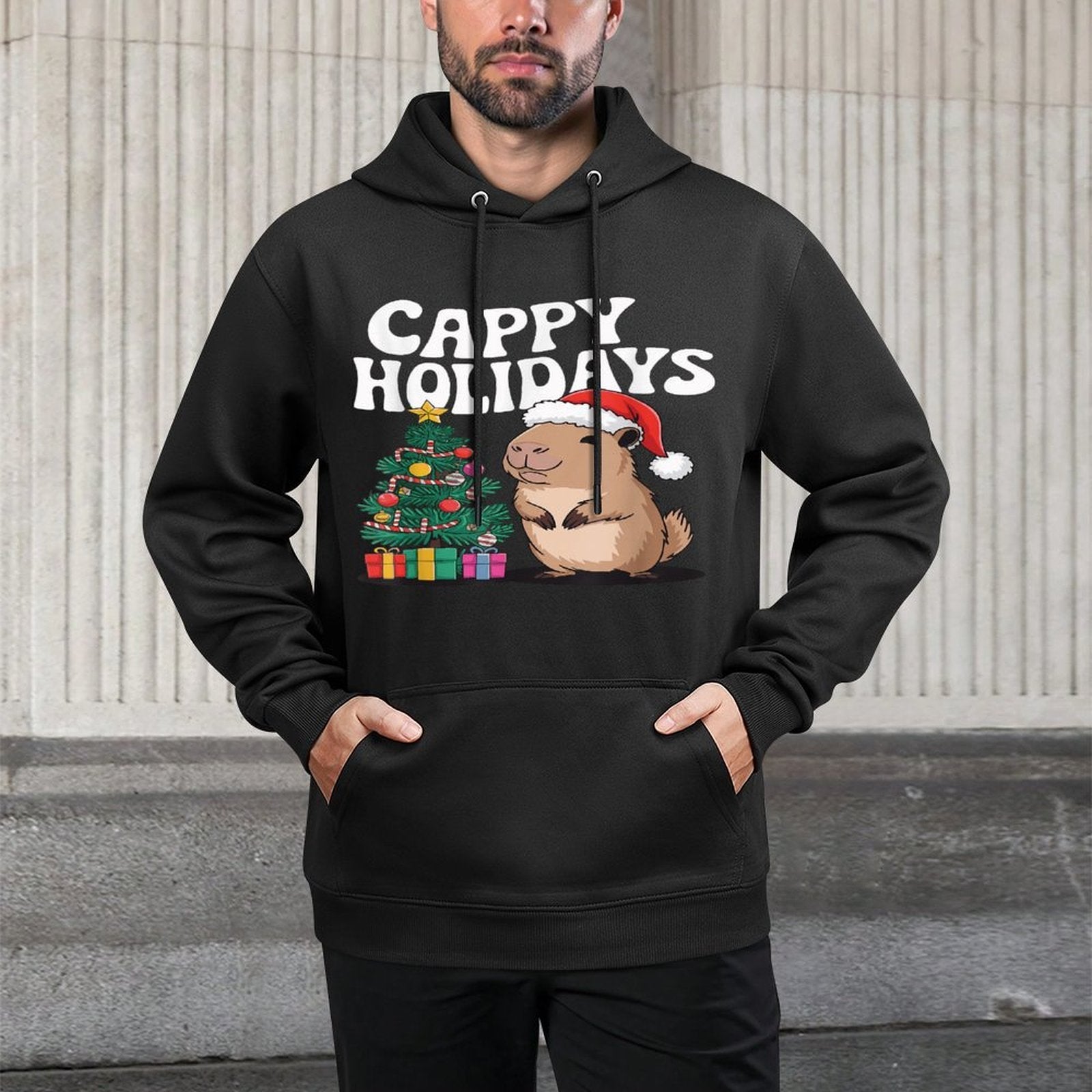 Cappy Holidays Capybara Christmas Casual Wear Hoodie