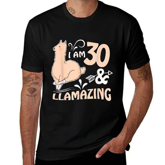 30th Birthday Llama T I'm 30 And Llamazing  Polyester Blend T-Shirt