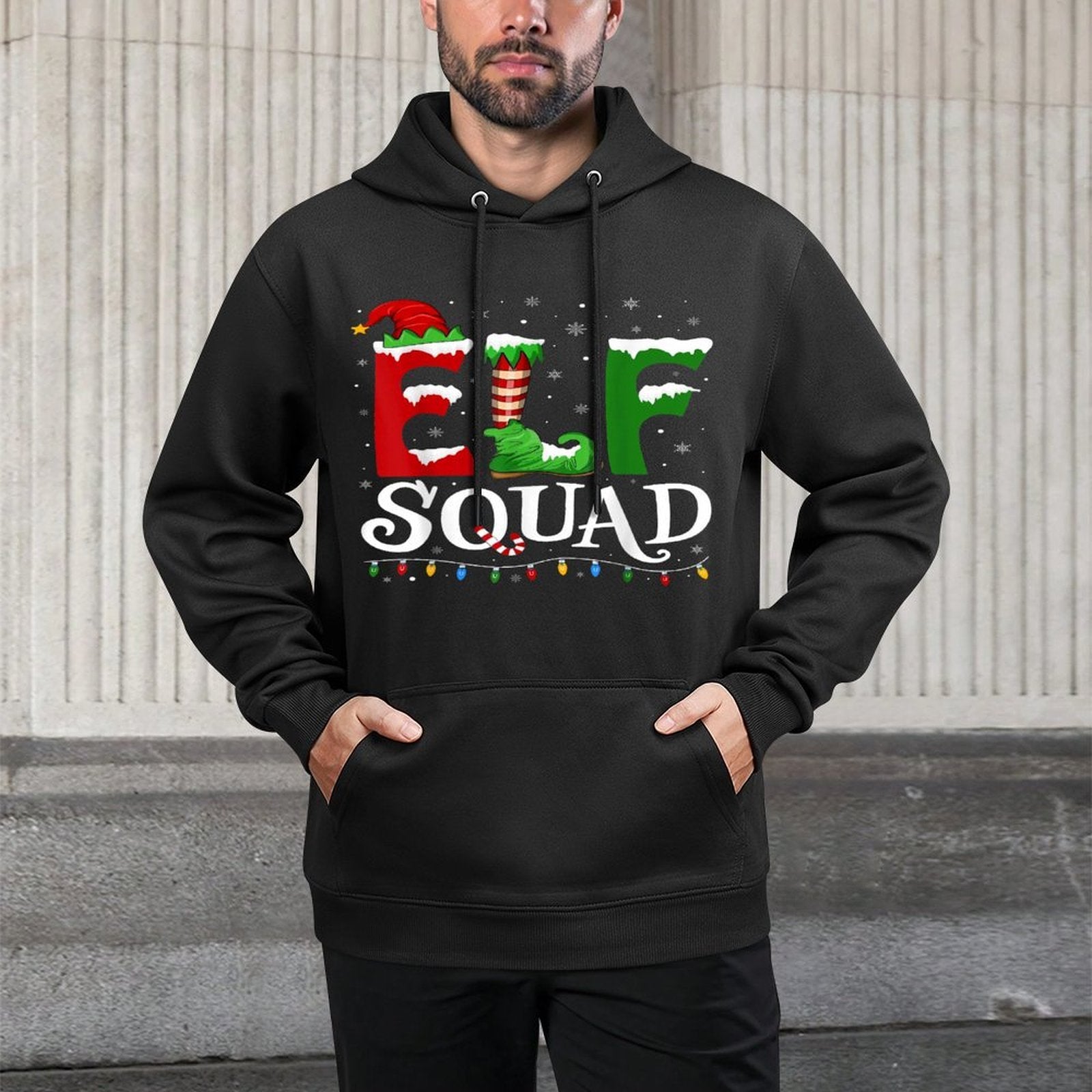 Elf Squad Funny Christmas Family Pajamas Easy Care Hoodie
