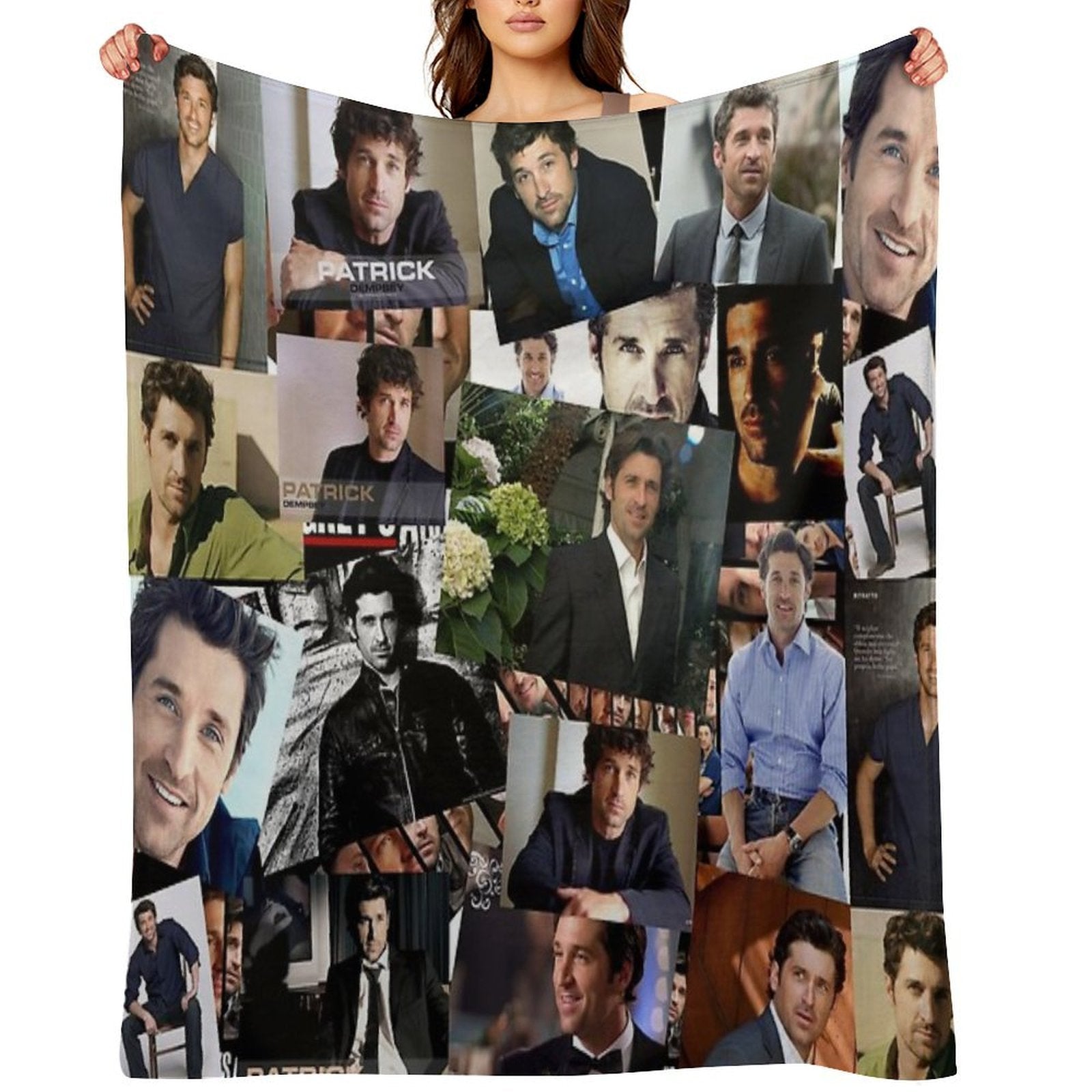 Patrick Dempsey Abstract Collage Travel-friendly Throw Blanket