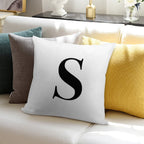 Letter S- Monogram Initial Soft Durable Construction Throw Pillow