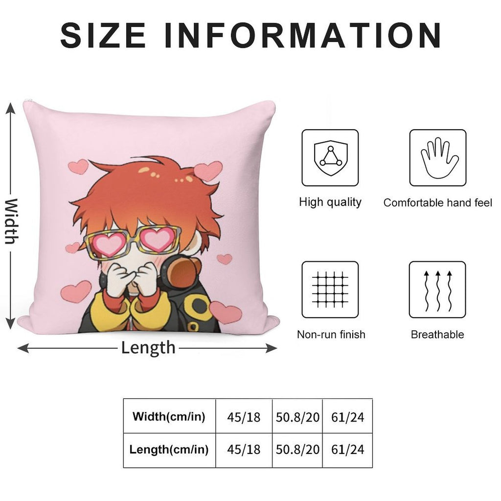 Mystic Messenger 707 Emoticon (+ Larger Design) Soft Style Accent Throw Pillow