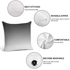 SHADES OF GREY - Minimalist Black to White Gradient Ombre Soft Skin-Friendly Throw Pillow