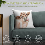 Funky Cow Soft Hidden Zipper Throw Pillow