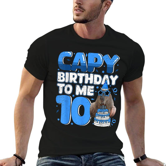 10 Years Capy Birthday to Me Capybara 10th Birthday  Cotton T-Shirt