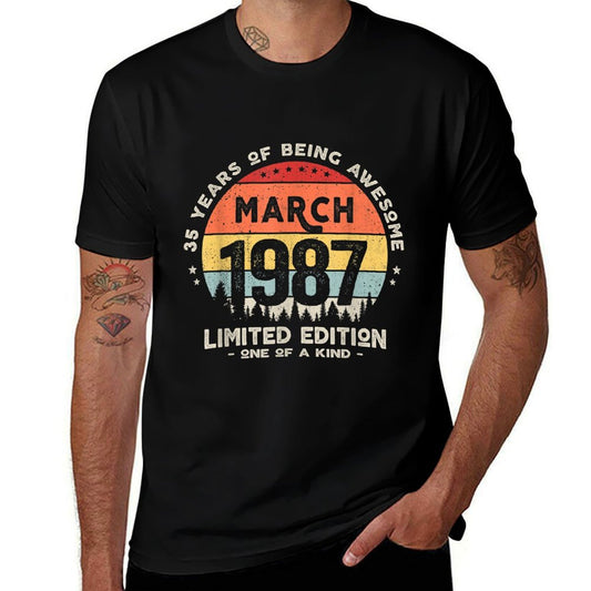 35 Years Old March 1987 Limited Edition 35th Birthday  Affordable Price T-Shirt