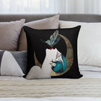 Butterfly Kiss French Art Deco Flapper Woman Remix Soft Shrink-Resistant Throw Pillow