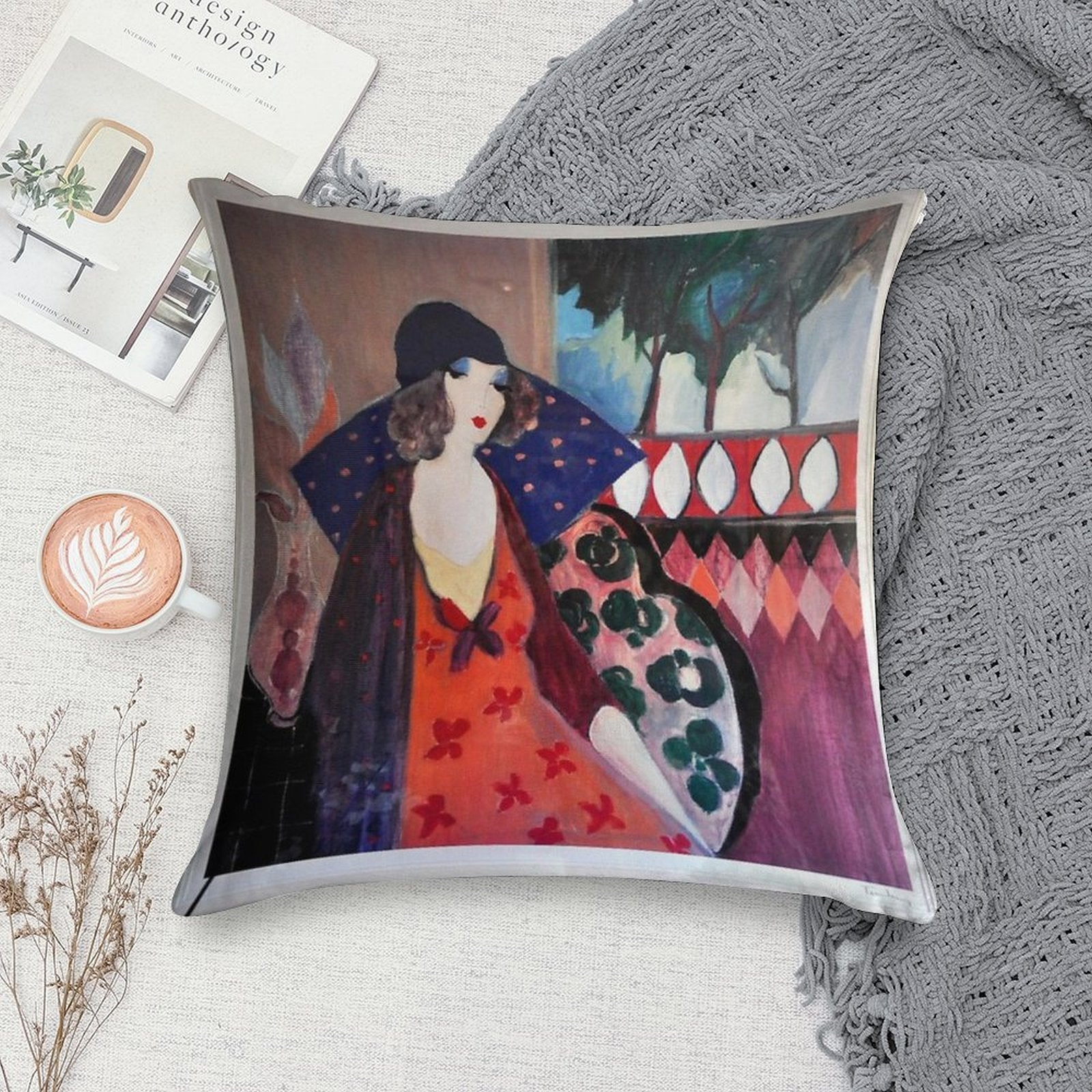 ITZCHAK TARKAY INDIGO CHAPEAU Soft Style Accent Throw Pillow