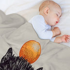 Capybara  Orange  Capy Yuzu  Capybara with Orange on Head  His Name - Gort  Portrait Durable Throw Blanket