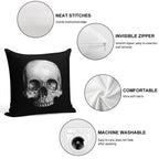 Half Skull Soft Home Decor Throw Pillow