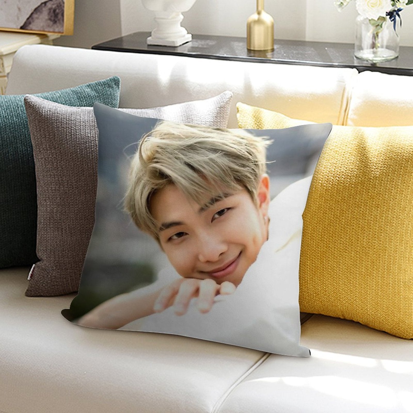 BTS RM Nam-joon Soft Home Decor Throw Pillow
