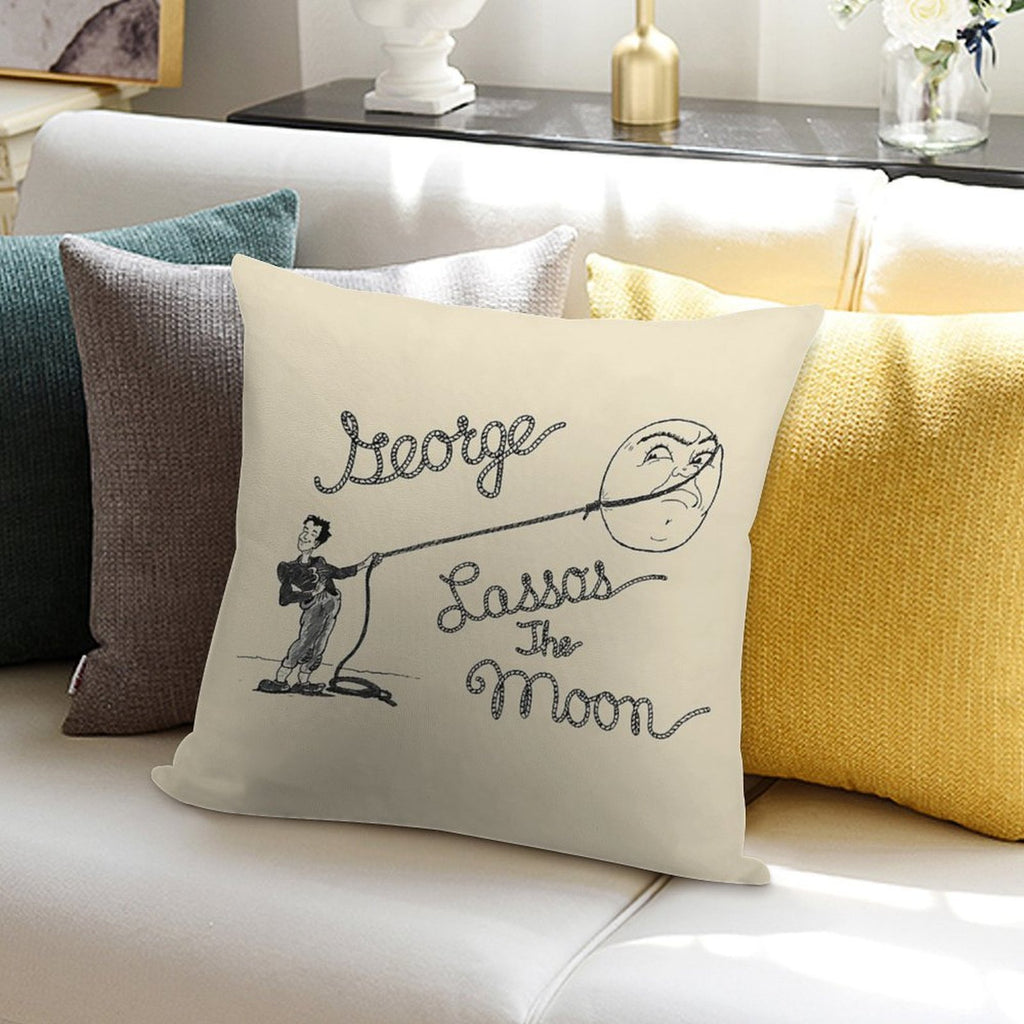 George Lassos The Moon! Soft Reinforced Edging Throw Pillow