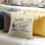 George Lassos The Moon! Soft Reinforced Edging Throw Pillow
