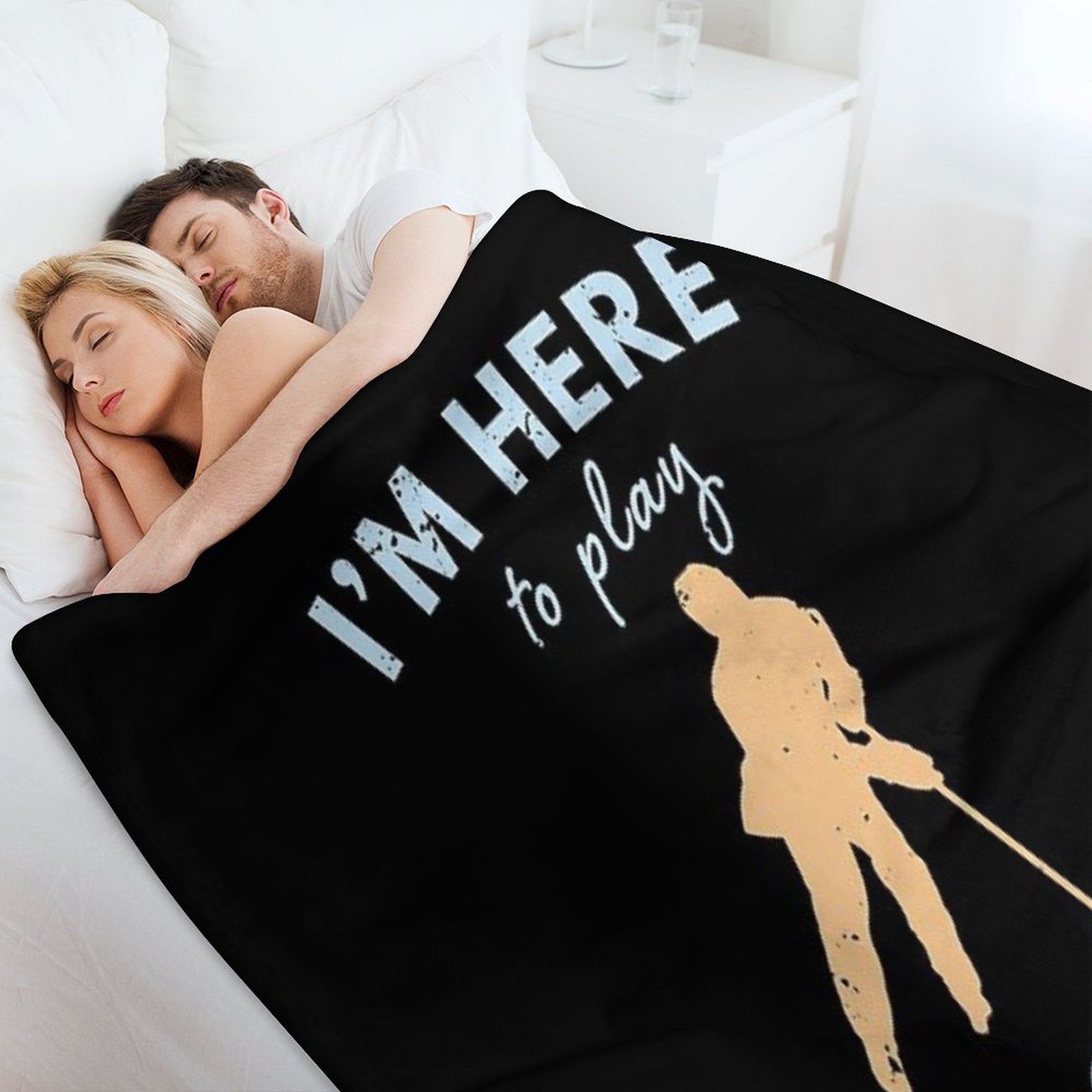 I'm Here to Play Ringette  Ringette Lover Custom Ringette Gift Ringette Player Present Durable Throw Blanket