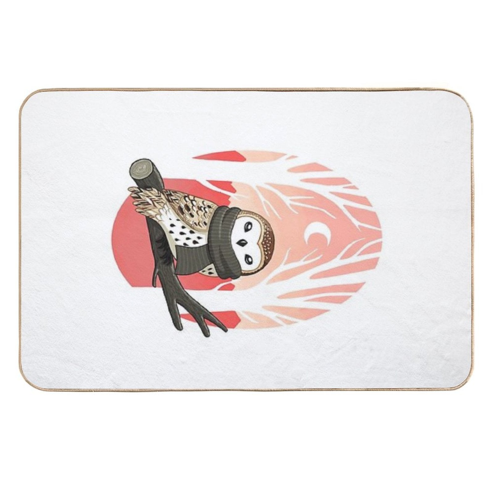 Winter Owl  Easy Maintenance Bath Mat