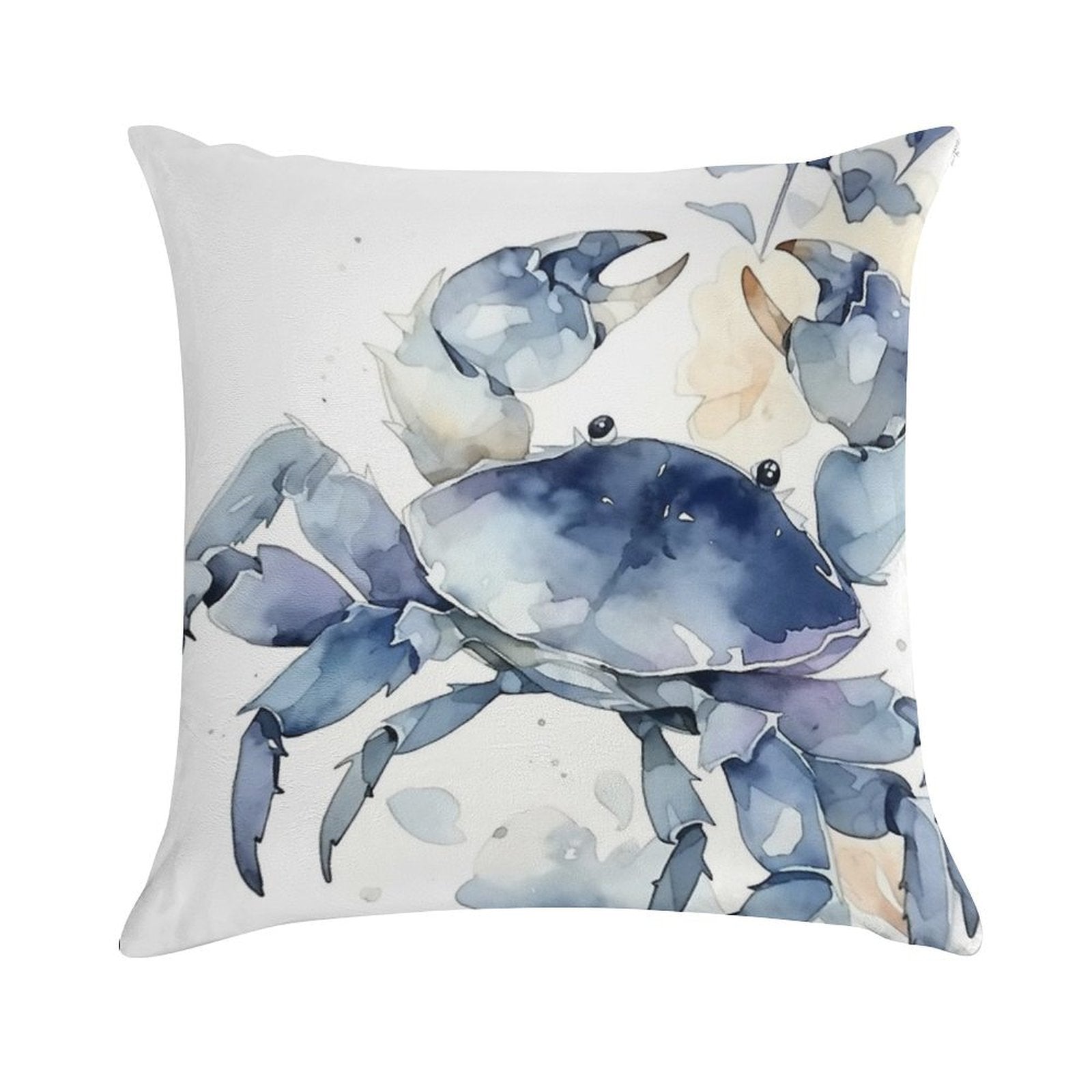 Blue Crab Beach House Coastal Nautical Delight Soft Warmth Comfort Throw Pillow