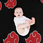 Black And Red Cloud Easy Care Throw Blanket