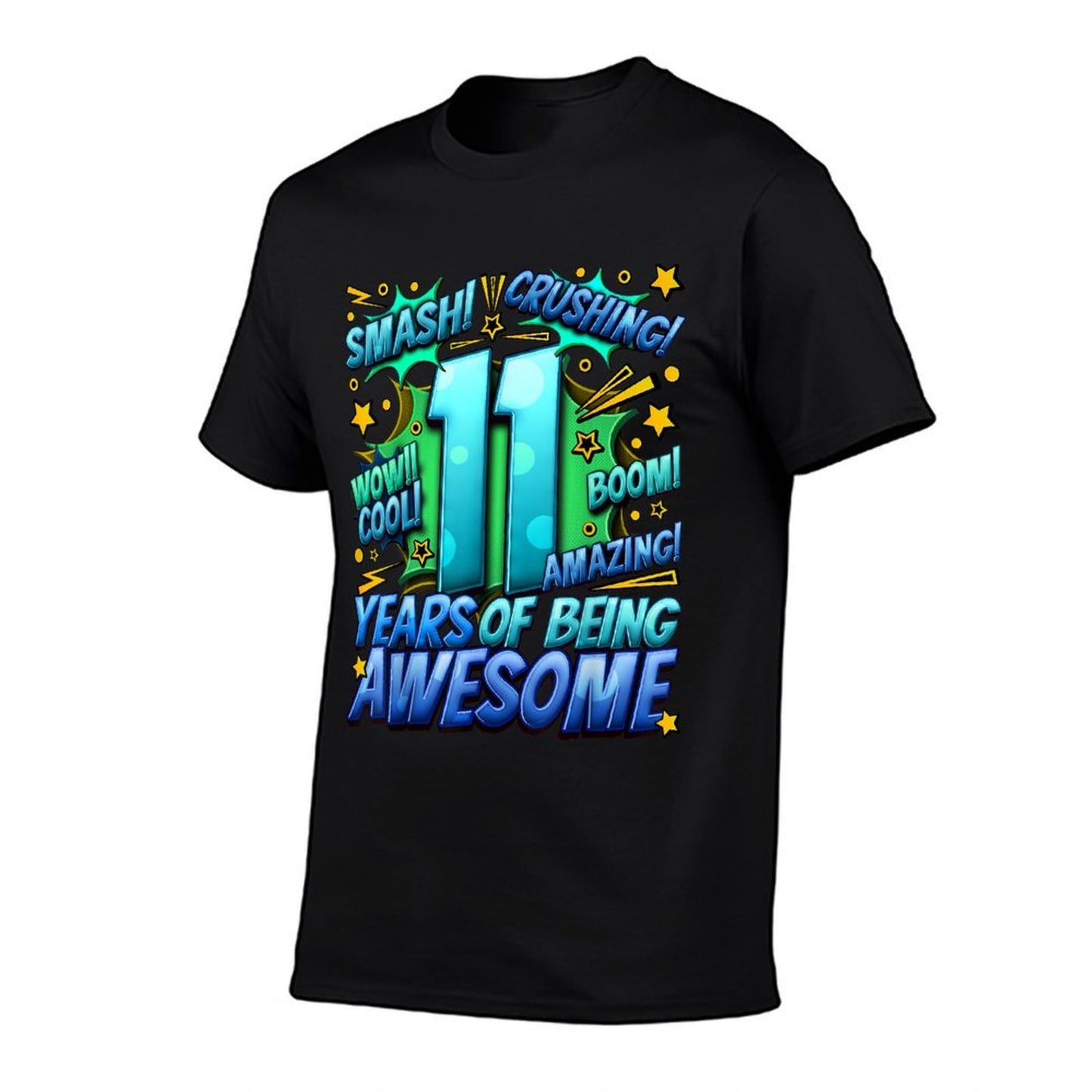 11th Birthday Comic Style Awesome Since 2012 11 Year Old Boy  Rolled Sleeves T-Shirt